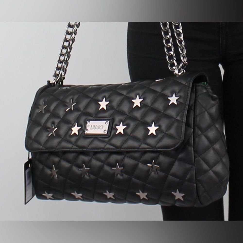 Liu Jo Quilted Shoulder Bag with Star Studs & Chain Strap